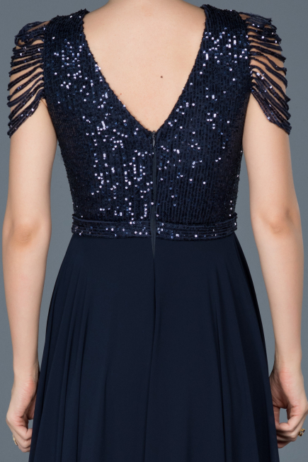 Robe de Cérémonie Longue Bleu Marine ABU932