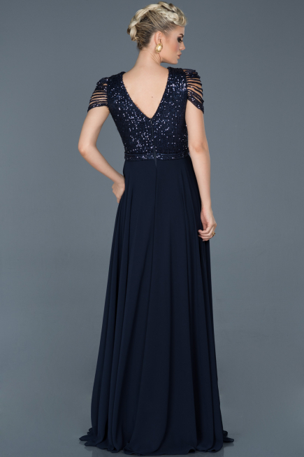 Robe de Cérémonie Longue Bleu Marine ABU932