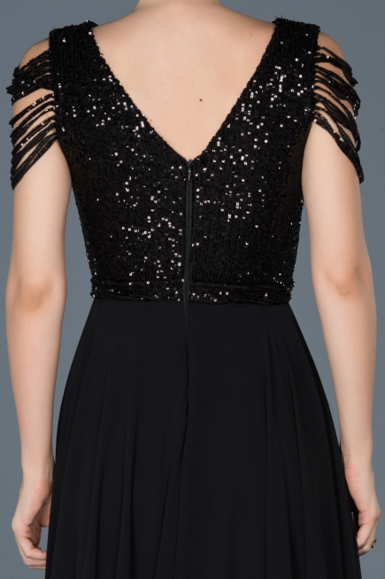 Robe de Cérémonie Longue Noir ABU932