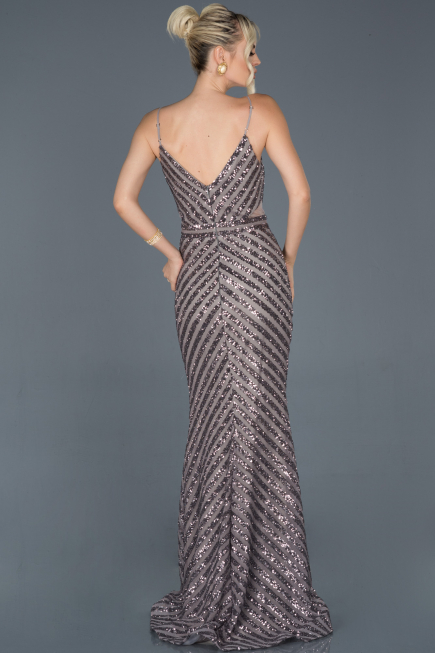 Robe Queue de Poisson Longue Gris ABU892