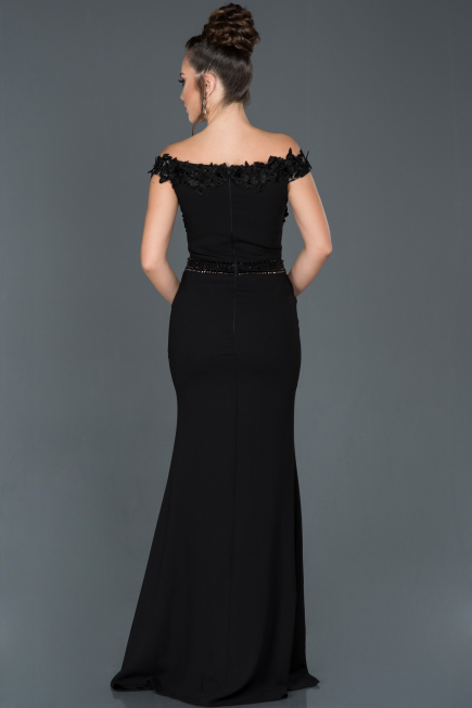 Robe Queue de Poisson Longue Noir ABU978