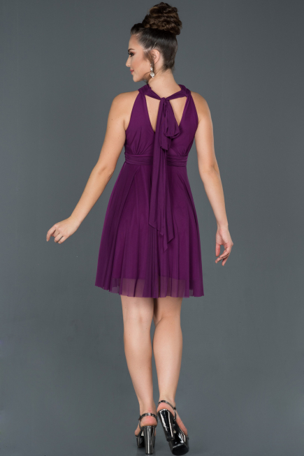 Robe de Soirée Courte Pourpre ABK224