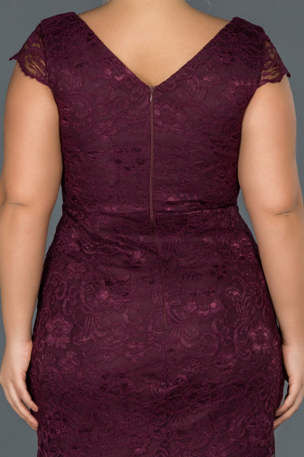 Robe Grande Taille Courte Prune ABK010