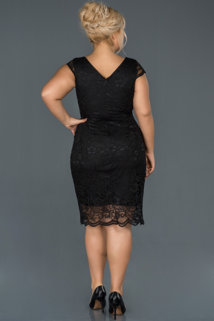 Robe Grande Taille Courte Noir ABK010