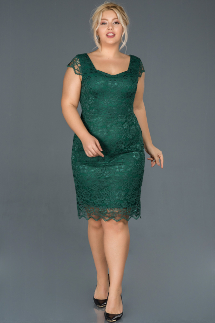 Robe Grande Taille Courte Émeraude ABK010
