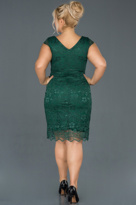Robe Grande Taille Courte Émeraude ABK010