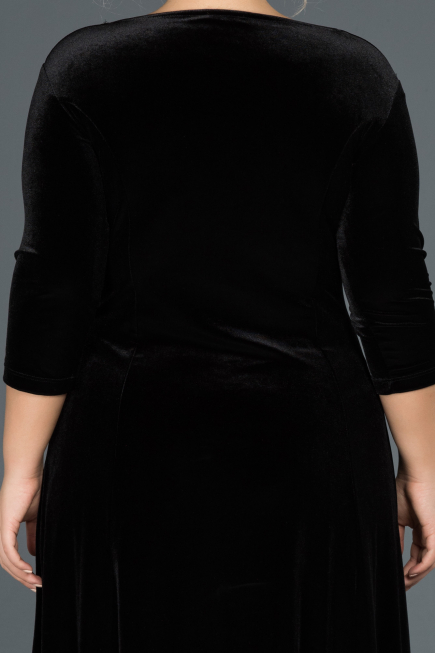 Robe de Soirée Grande Taille Midi Noir ABK684