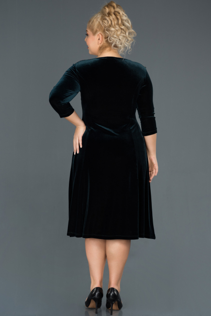 Robe de Soirée Grande Taille Midi Émeraude ABK684
