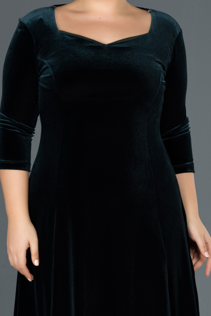 Robe de Soirée Grande Taille Midi Émeraude ABK684