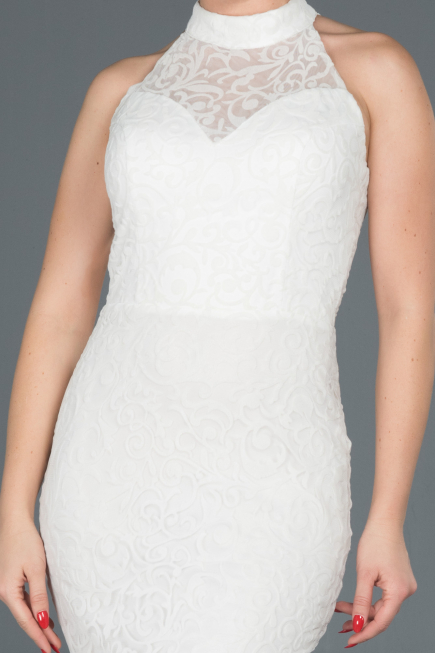 Robe Queue de Poisson Longue Blanc ABU1101