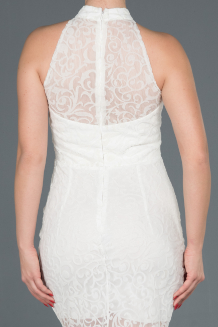 Robe Queue de Poisson Longue Blanc ABU1101