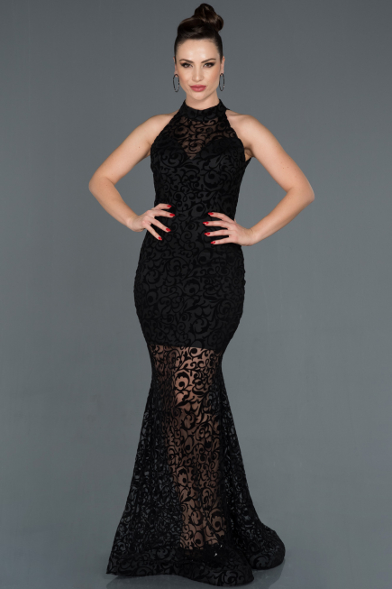 Robe Queue de Poisson Longue Noir ABU1101