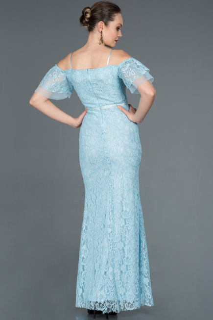 Robe de Soirée Longue Lacé Bleu clair ABU1156