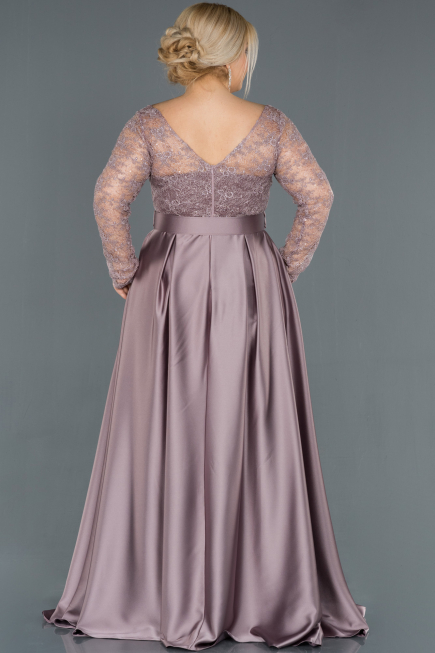 Robe de Soirée Grande Taille Longue Satin Lavande ABU1216