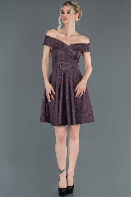 Robe de Soirée Courte Violet ABK441