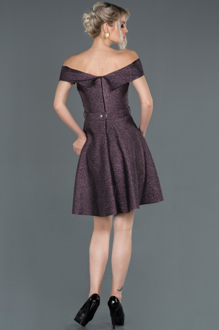 Robe de Soirée Courte Violet ABK441