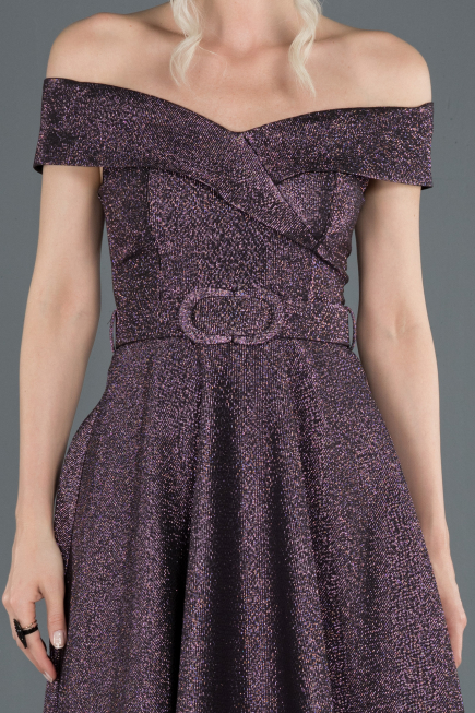 Robe de Soirée Courte Violet ABK441