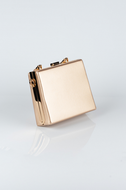 Sac de Boîte Cuir dentelé Bronze V294