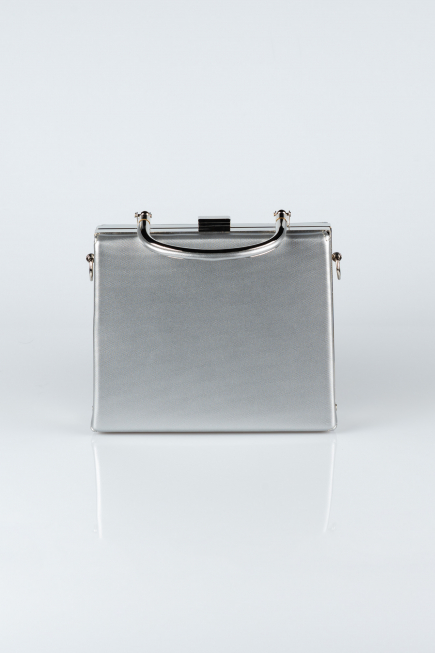Sac de Boîte Cuir dentelé Argent V294