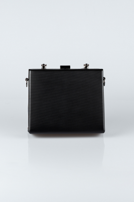 Sac de Boîte Cuir dentelé Noir V294