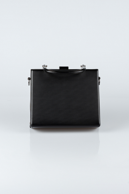 Sac de Boîte Cuir dentelé Noir V294