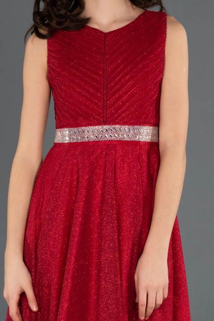 Robe de Soirée Enfants Longue Rouge ABU1228