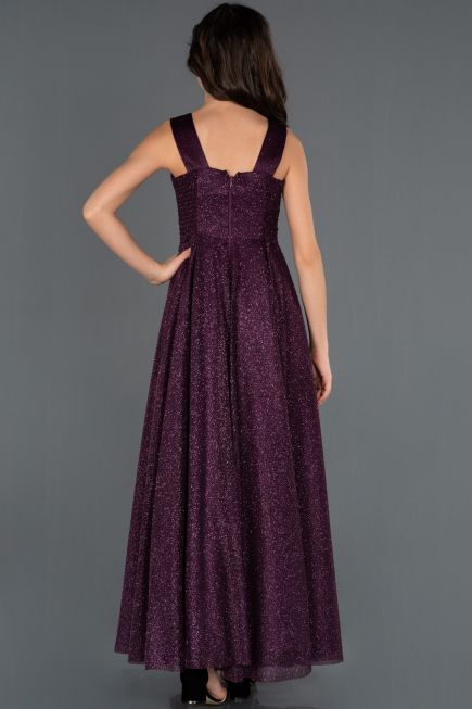 Robe de Soirée Enfants Longue Violet Foncé ABU1228