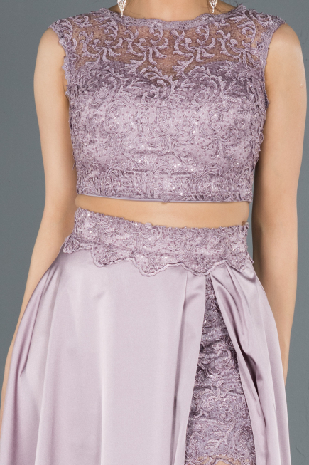 Robe de Soirée Longue Satin Lavande ABU1286