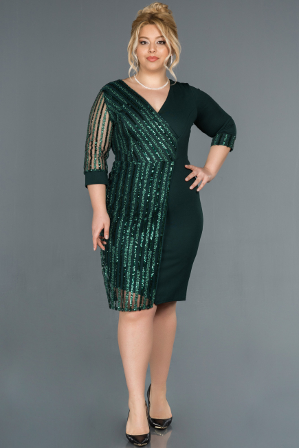 Robe de Soirée Grande Taille Courte Émeraude ABK810