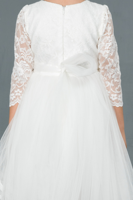 Robe de Soirée Enfants Longue Blanc ABU1277