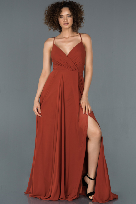 Robe de Soirée Longue Marron clair ABU1305