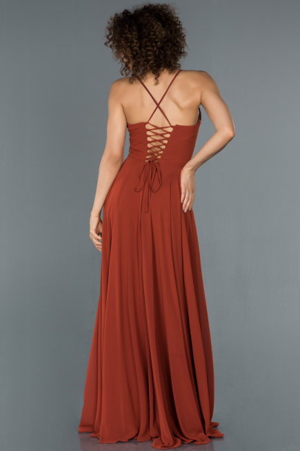 Robe de Soirée Longue Marron clair ABU1305