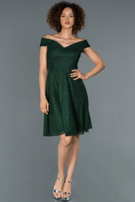 Robe de Cérémonie Courte Émeraude ABK827