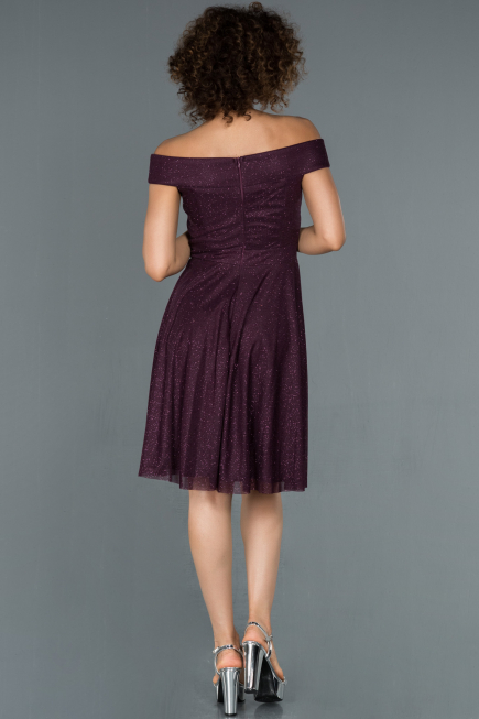 Robe de Cérémonie Courte Prune ABK827