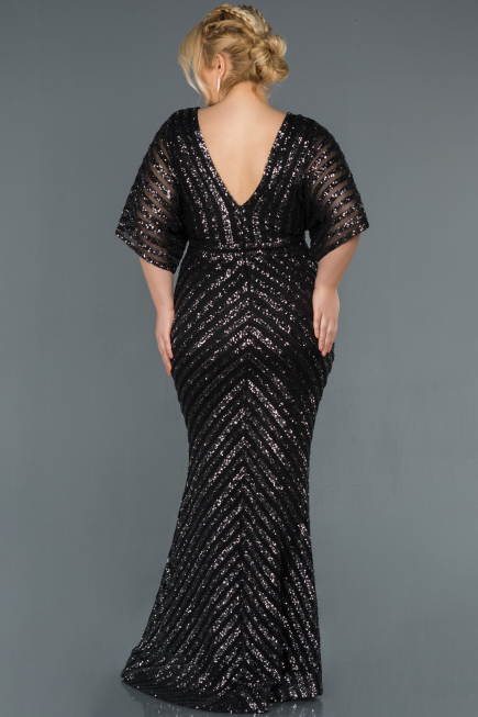 Robe de Soirée Grande Taille Longue Anthracite ABU900