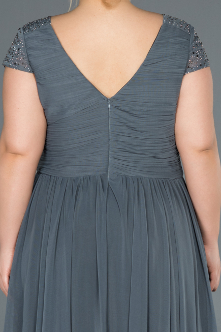 Robe Grande Taille Longue Anthracite ABU025