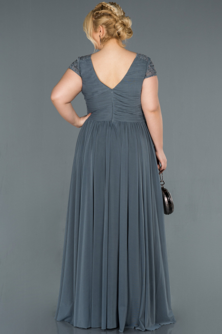 Robe Grande Taille Longue Anthracite ABU025