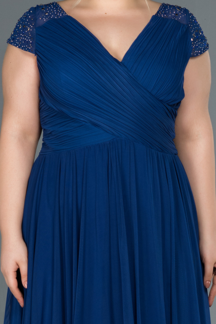 Robe Grande Taille Longue Sax Bleu ABU025