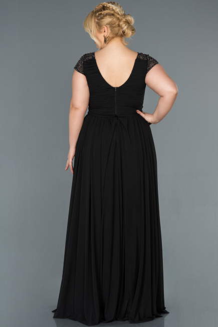 Robe Grande Taille Longue Noir ABU025