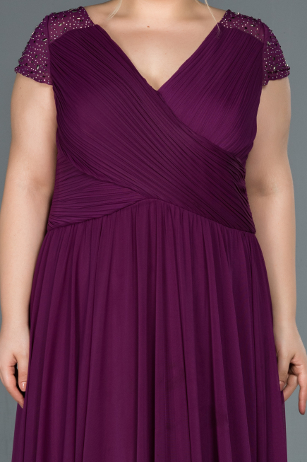 Robe Grande Taille Longue Pourpre ABU025