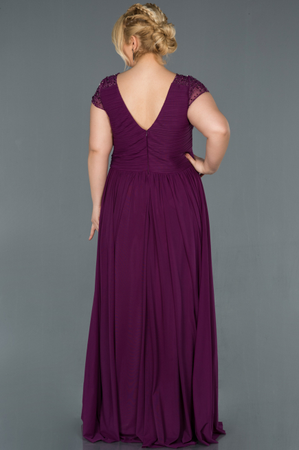 Robe Grande Taille Longue Pourpre ABU025