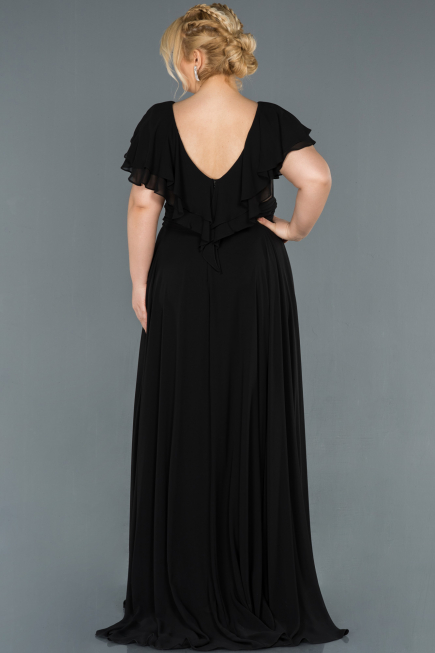 Robe Grande Taille Longue Noir ABU032