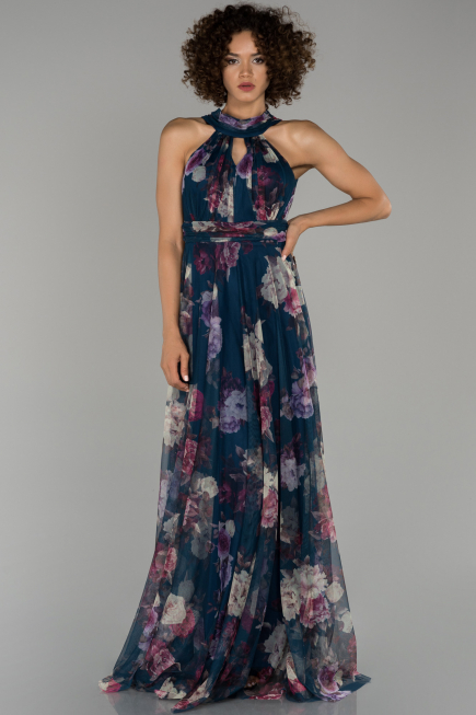 Robe de Cérémonie Longue Bleu ABU674