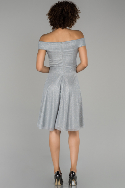 Robe de Cérémonie Courte Gris ABK827