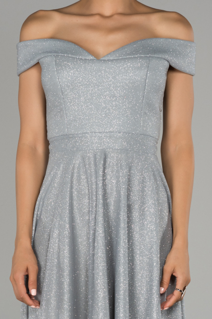 Robe de Cérémonie Courte Gris ABK827