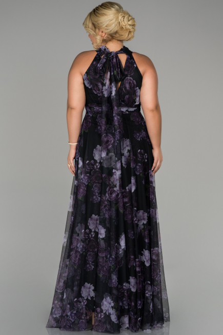 Robe Grande Taille Longue Violet ABU1447