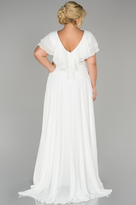 Robe Grande Taille Longue Blanc ABU032