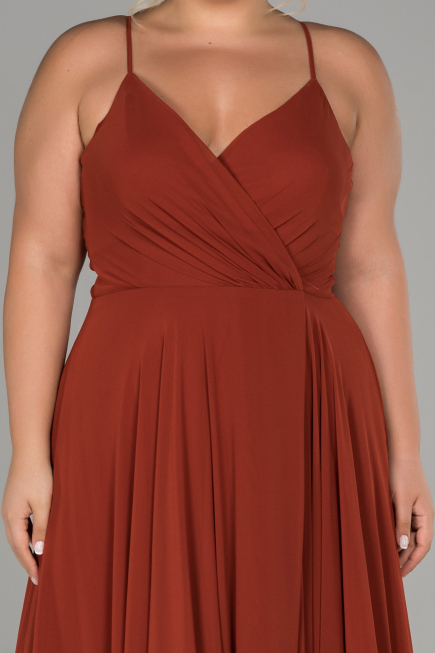Robe de Soirée Grande Taille Longue Marron clair ABU1324