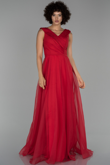 Robe de Fiançaille Longue Rouge ABU1525