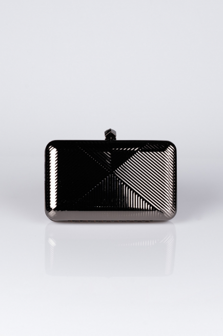 Sac de Soirée Luxe Métal Noir V674